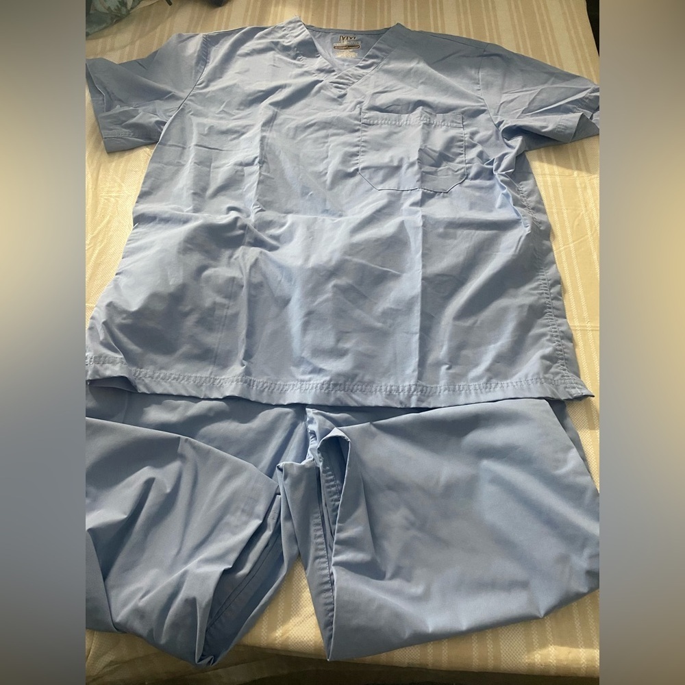 Light Blue Men's Medelita Scrub Set Dri Release elastic Waist with Drawstring-L